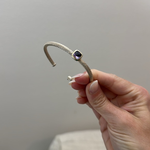 DAVID YURMAN Sterling Silver Amethyst 4mm Noblesse Cable Bracelet - Picture 11 of 15